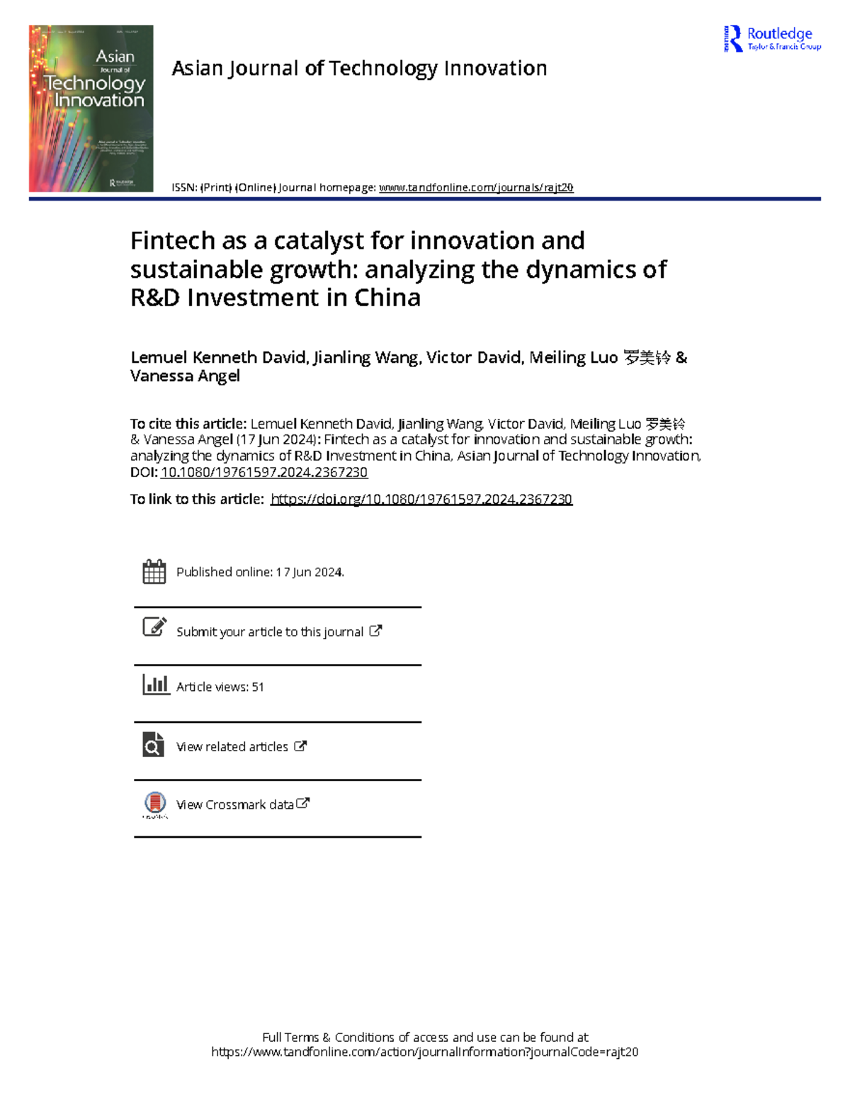 Fintech Impact on R&D Innovation in China: A Comprehensive Analysis ...