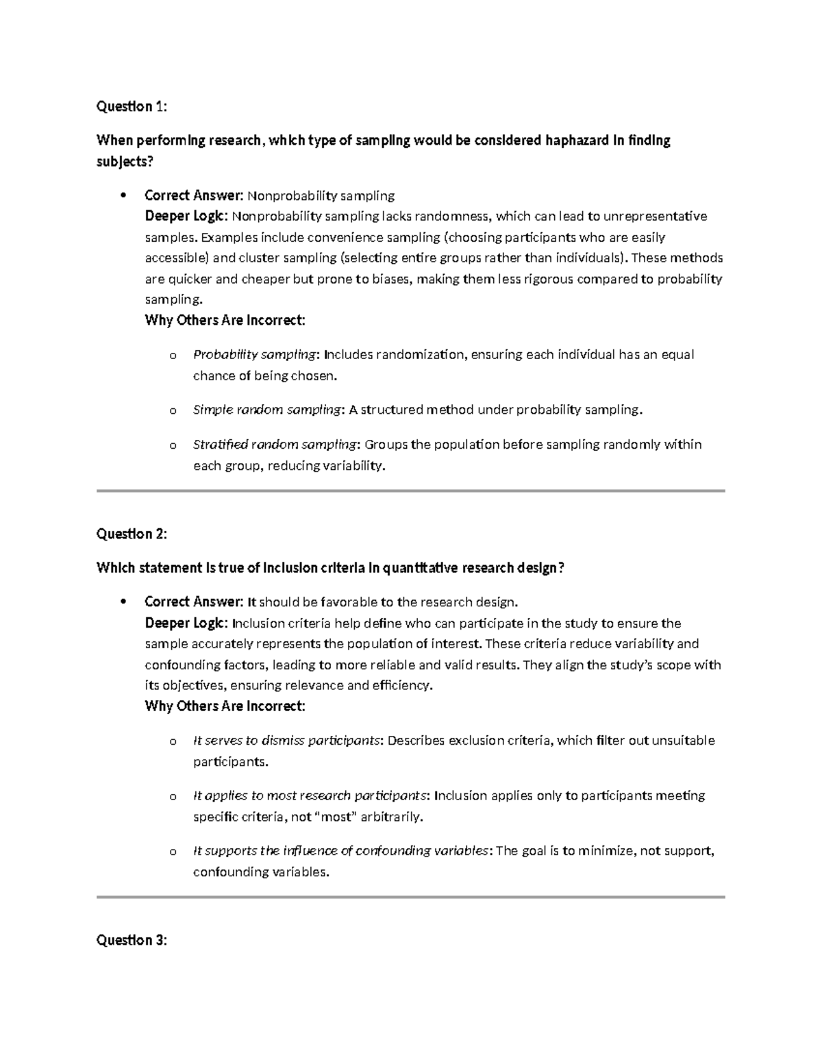 EBN Quiz week 11 - quiz week 11 nursing research - Question 1: When ...