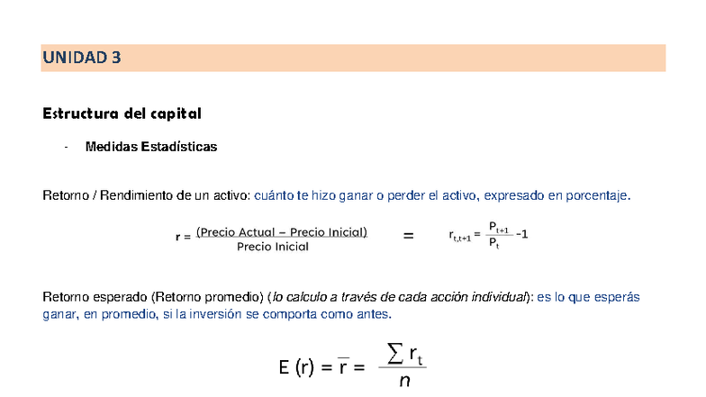 UNIDAD 3: Estructura del Capital y Medidas de Riesgo en Finanzas 2 ...