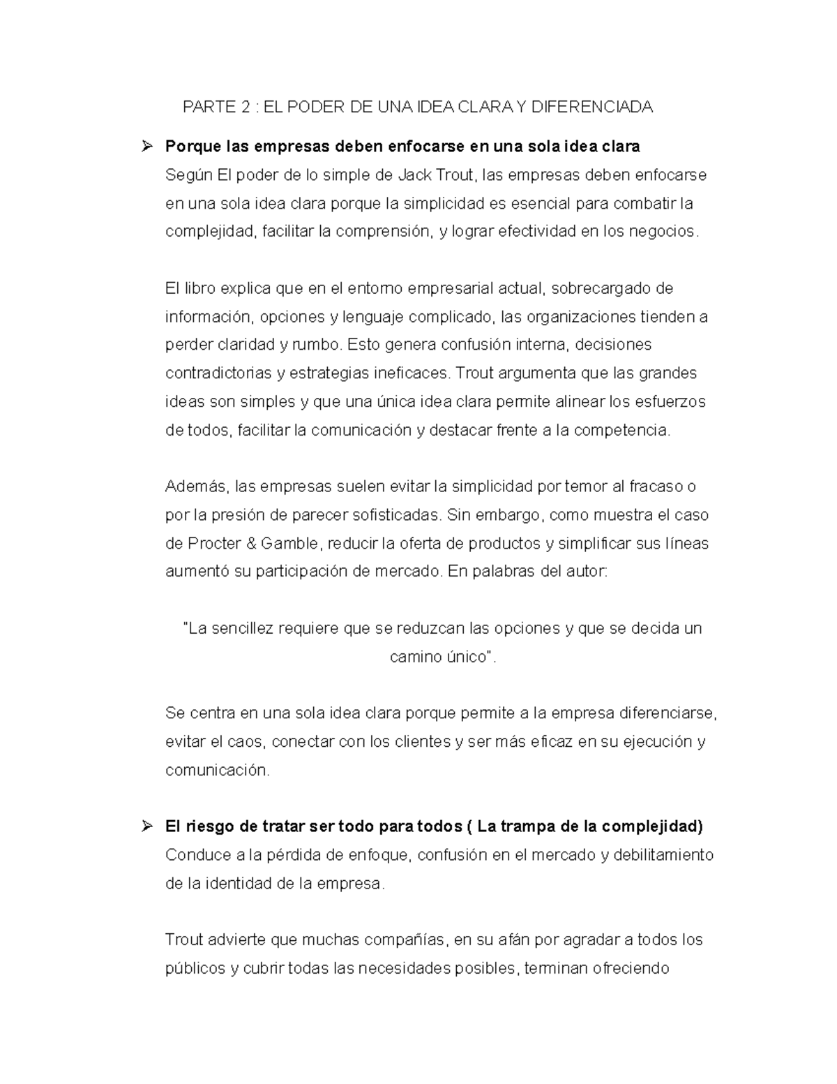 PARTE 2: EL PODER DE LO SIMPLE Y SU IMPACTO EN LAS EMPRESAS - Studocu