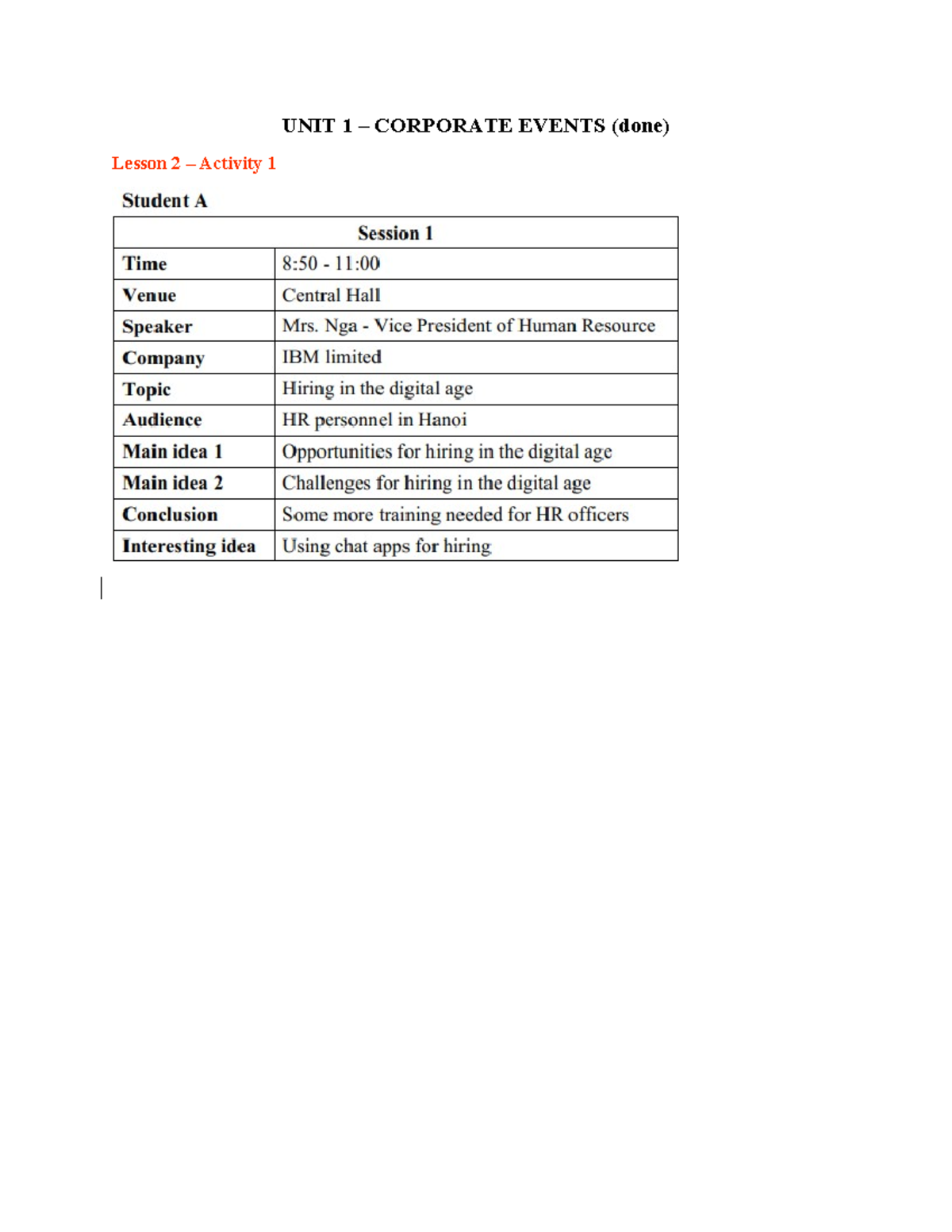 [Tổng hợp] Speaking Cards: Business English Course - Unit Activities ...