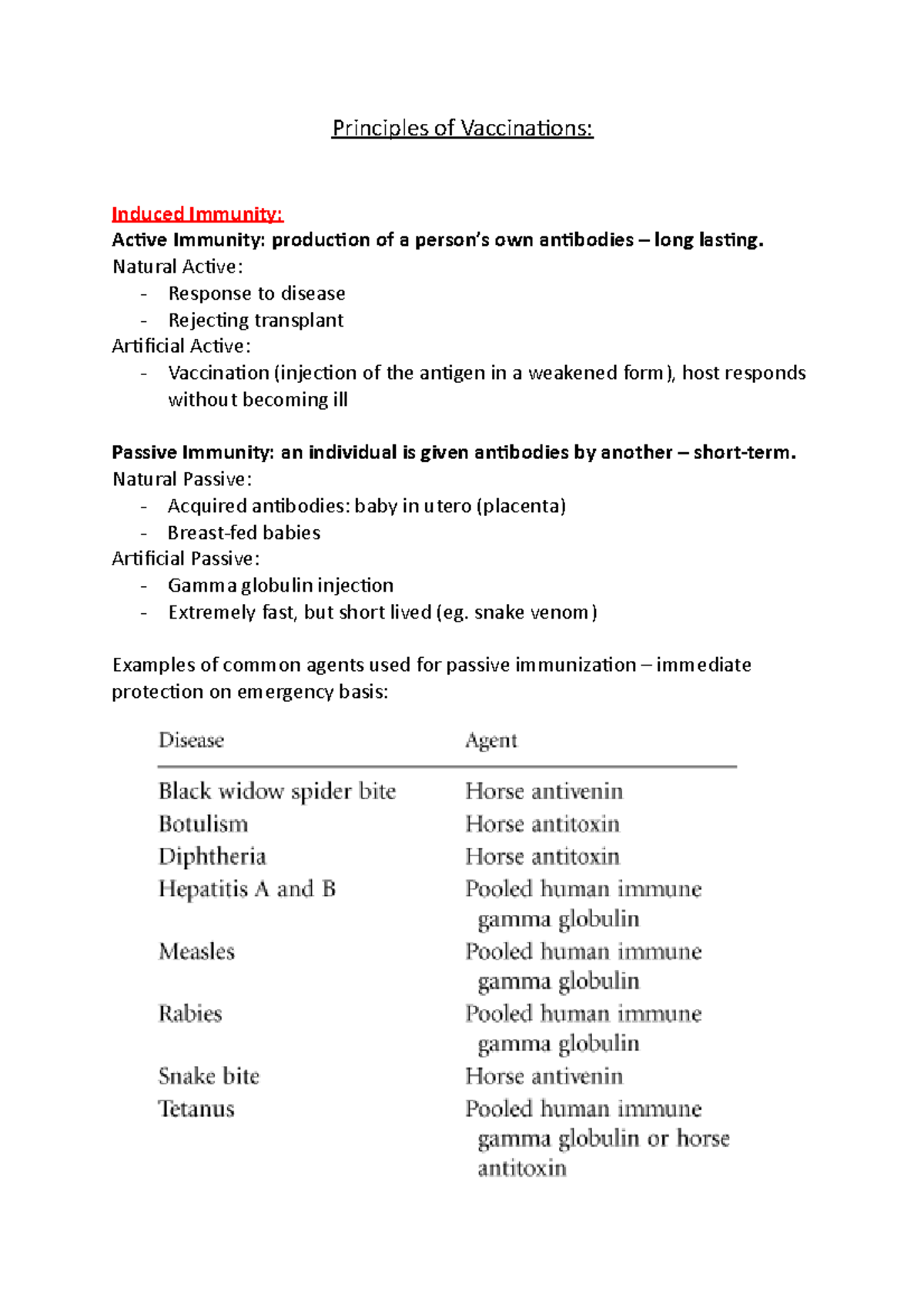 Vaccination Principles - Induced Immunity and Vaccine Strategies - Studocu