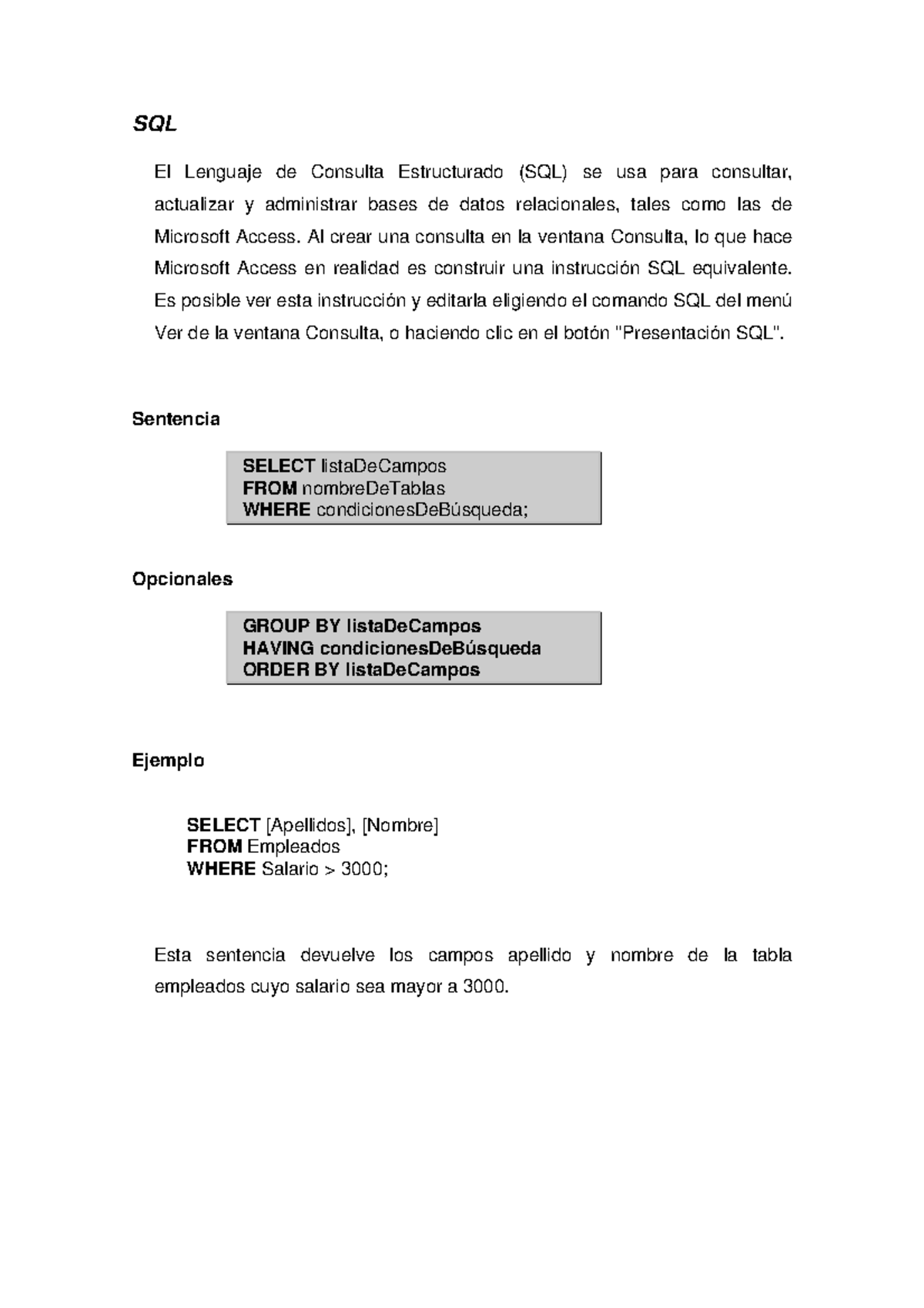 Teoría SQL: Consulta, Actualización y Administración de Bases de Datos ...