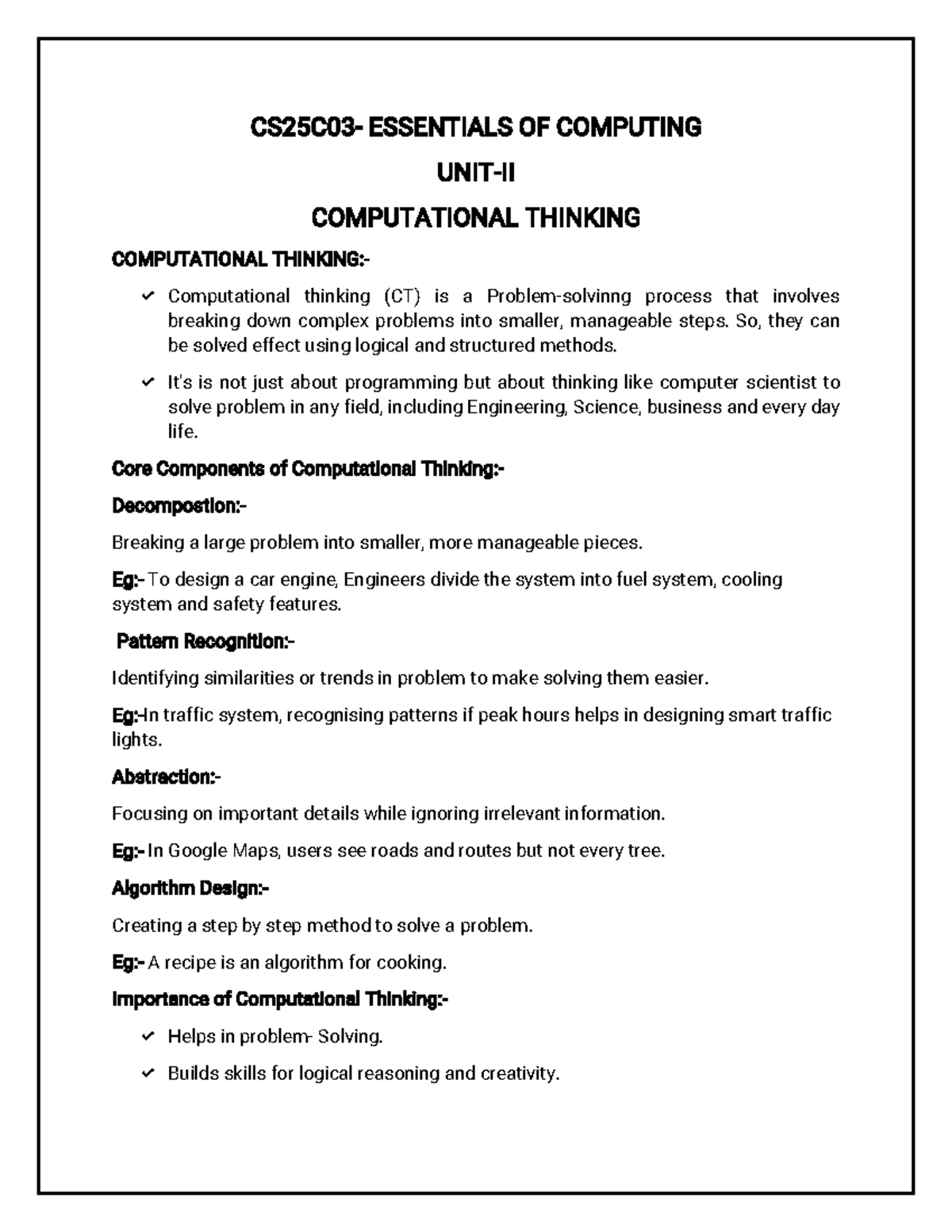 COMP 101: Essentials of Computational Thinking and Problem Solving ...