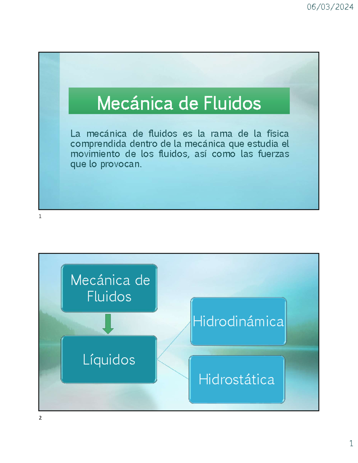 Mecánica de Fluidos - Conceptos Clave y Ejercicios (MF-2023) - Studocu