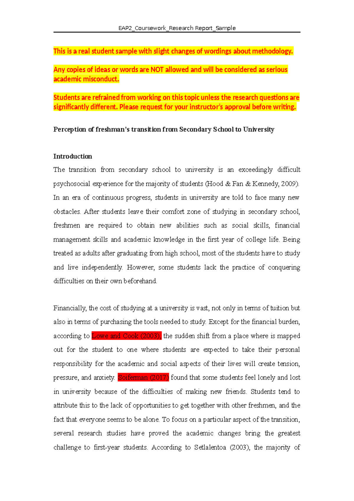 Student IMRD Report Sample with Teacher Comments - This is a real ...