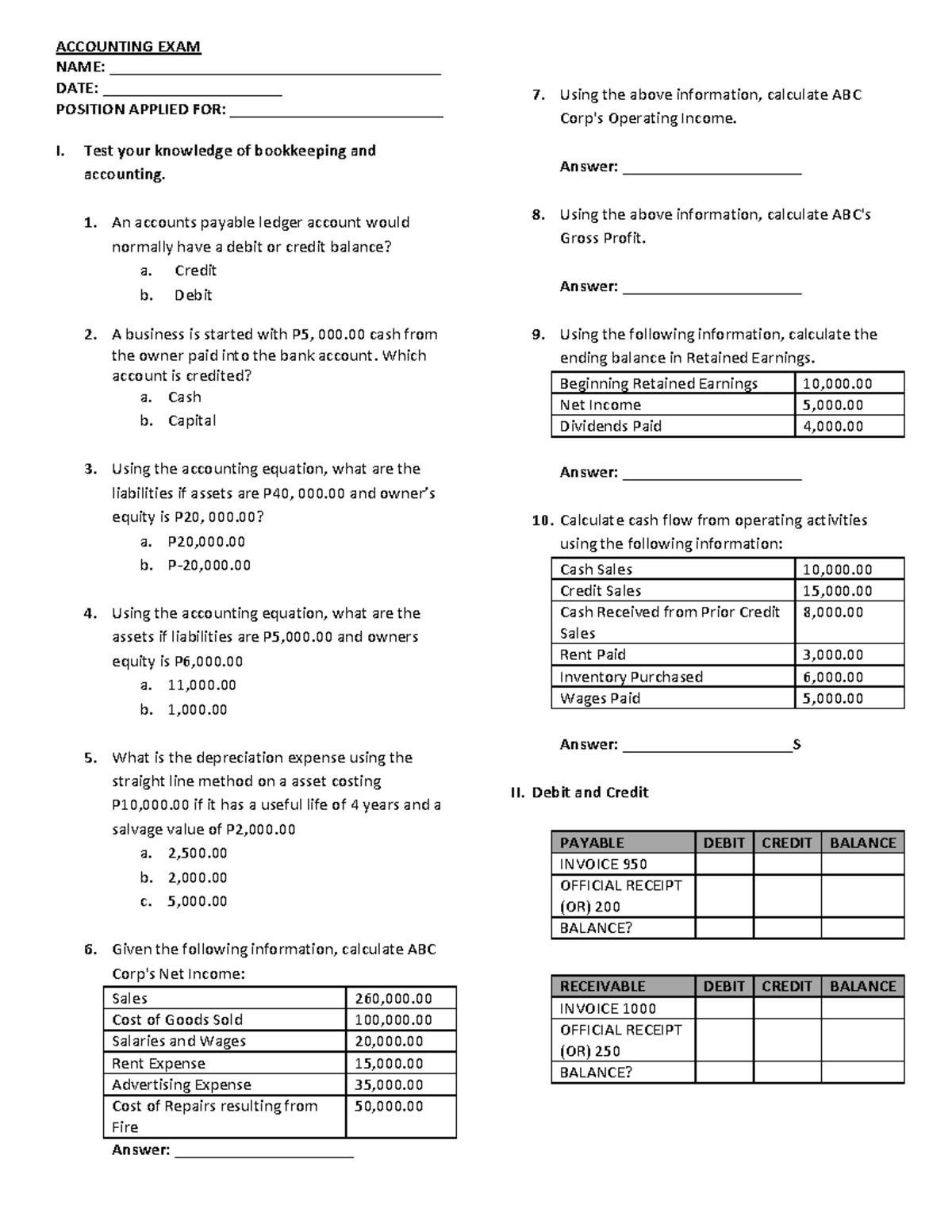 ACCT 101 - Final Exam Review: Bookkeeping & Accounting Concepts - Studocu