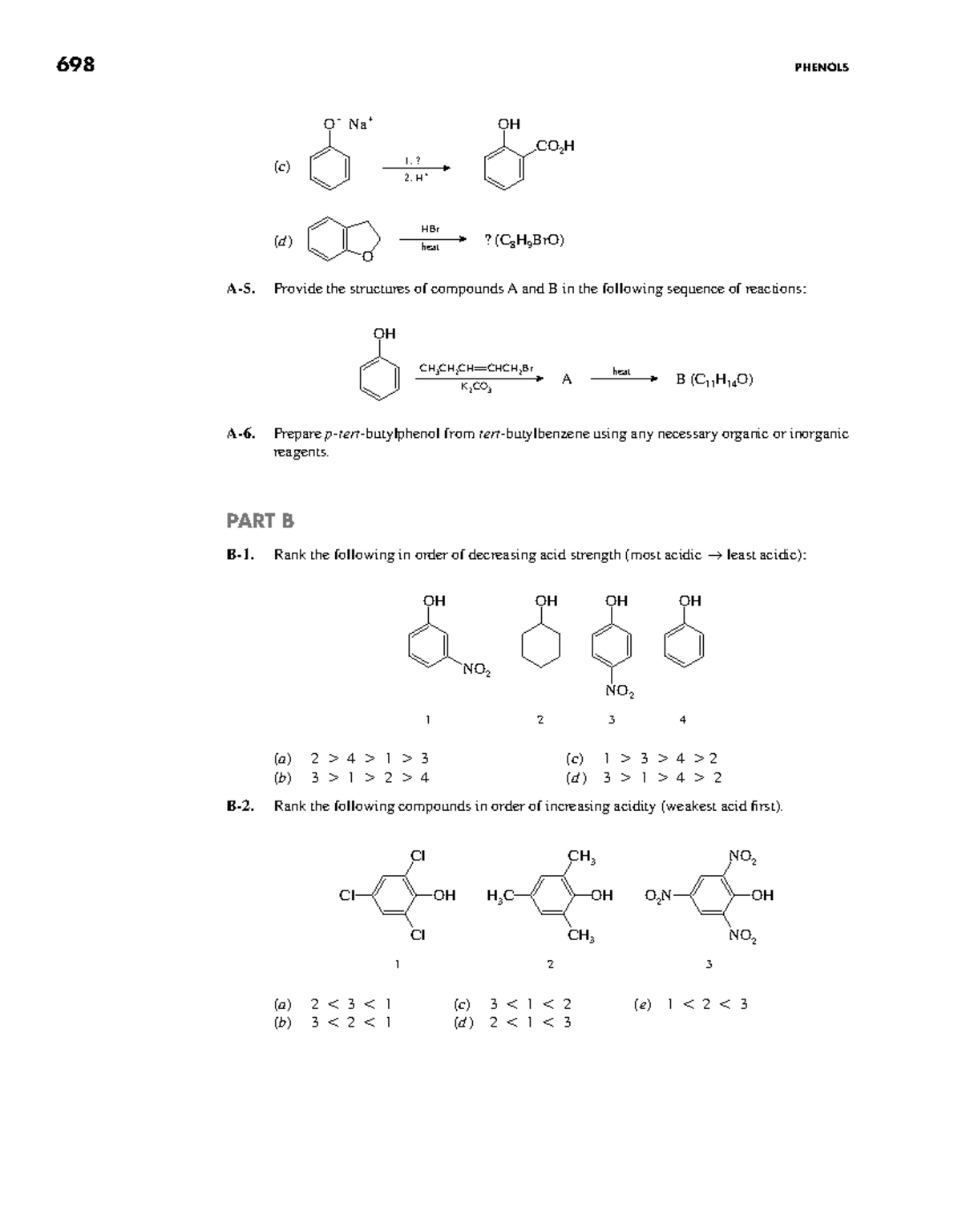 Organic Chemistry 703: Phenols and Acid Strength Ranking Solutions ...