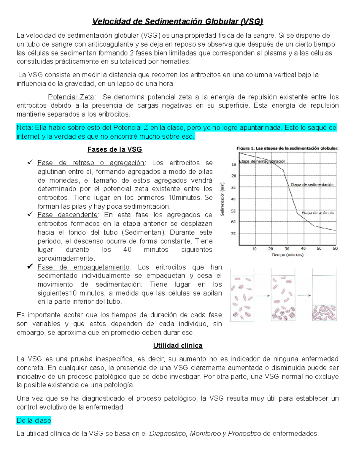 8 velocidad de sedimentacion globular - Si se dispone de un tubo de ...
