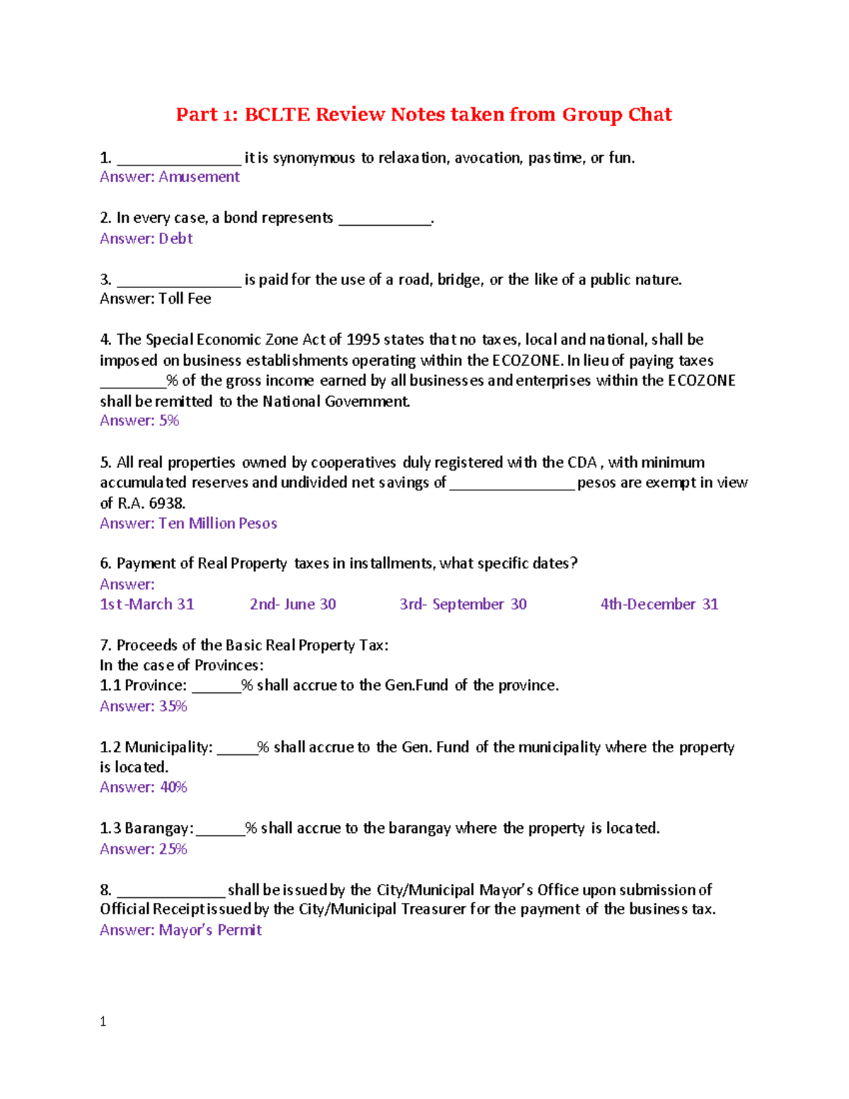 Part 1 bclte review from group chat 220228005112 - Part 1: BCLTE Review ...