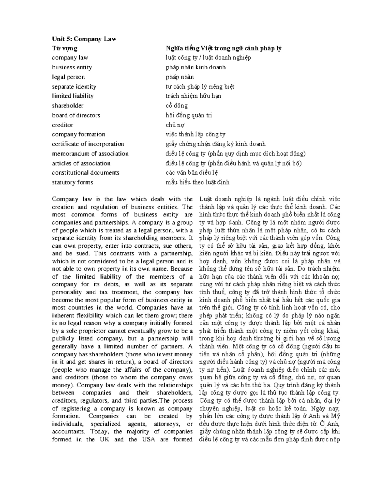 Unit 5-10 Vocabulary Study Guide: Law Terms and Concepts - Studocu