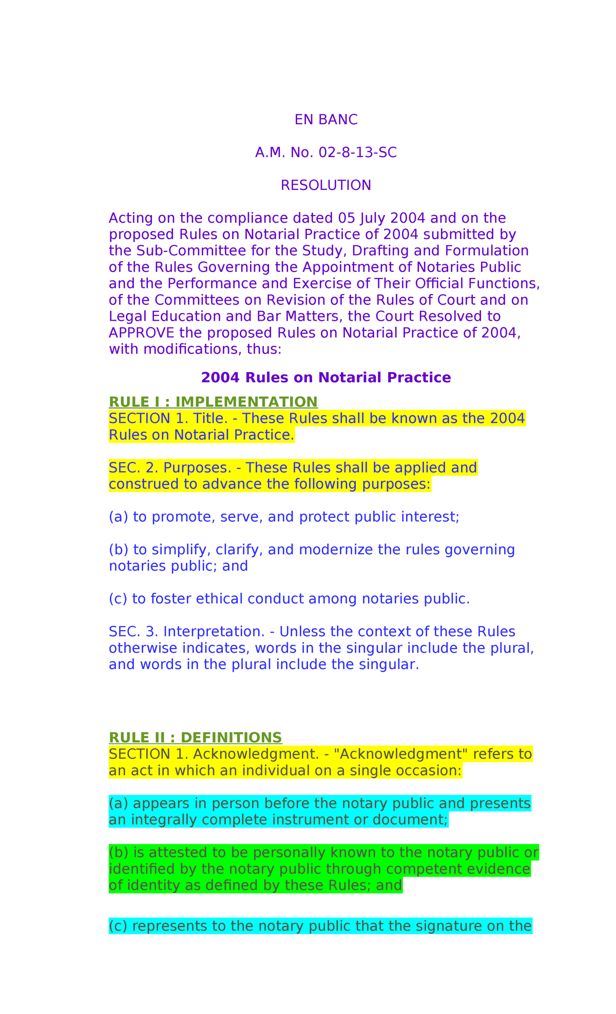 2004 Rules on Notarial Practice (A.M. 02-08-13-SC) - Comprehensive ...