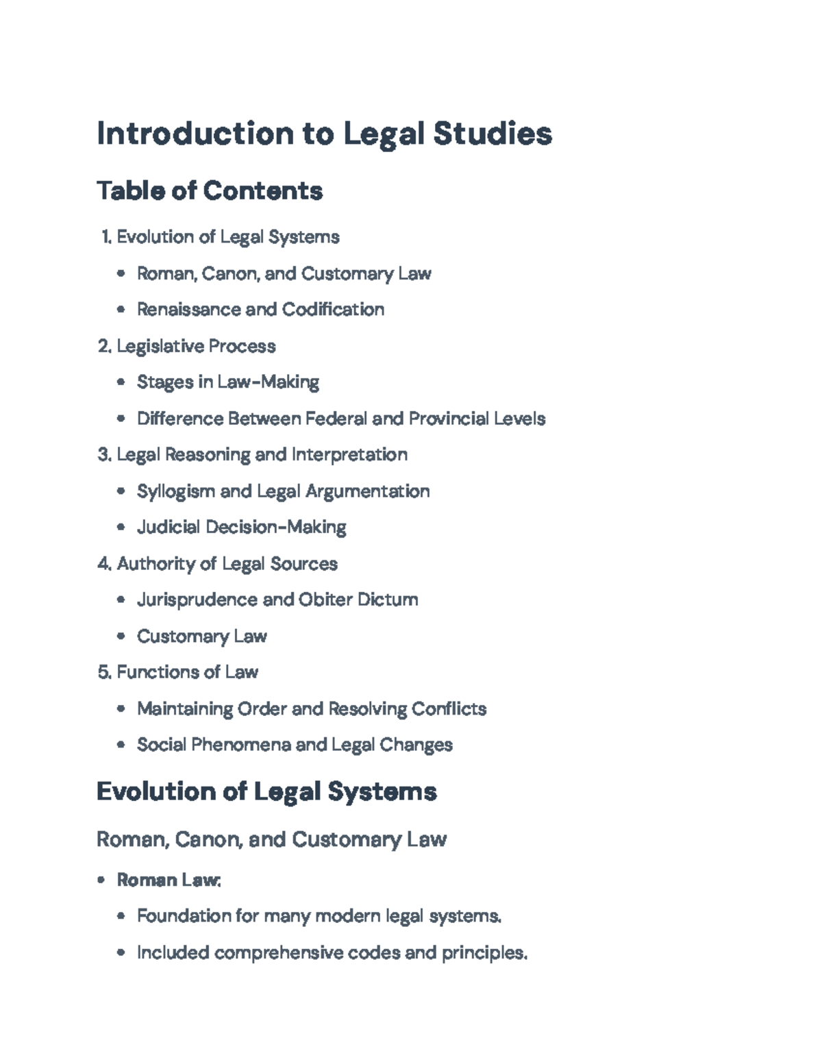 Introduction to Legal Studies: Evolution, Processes, and Frameworks - Introduction to Legal ...