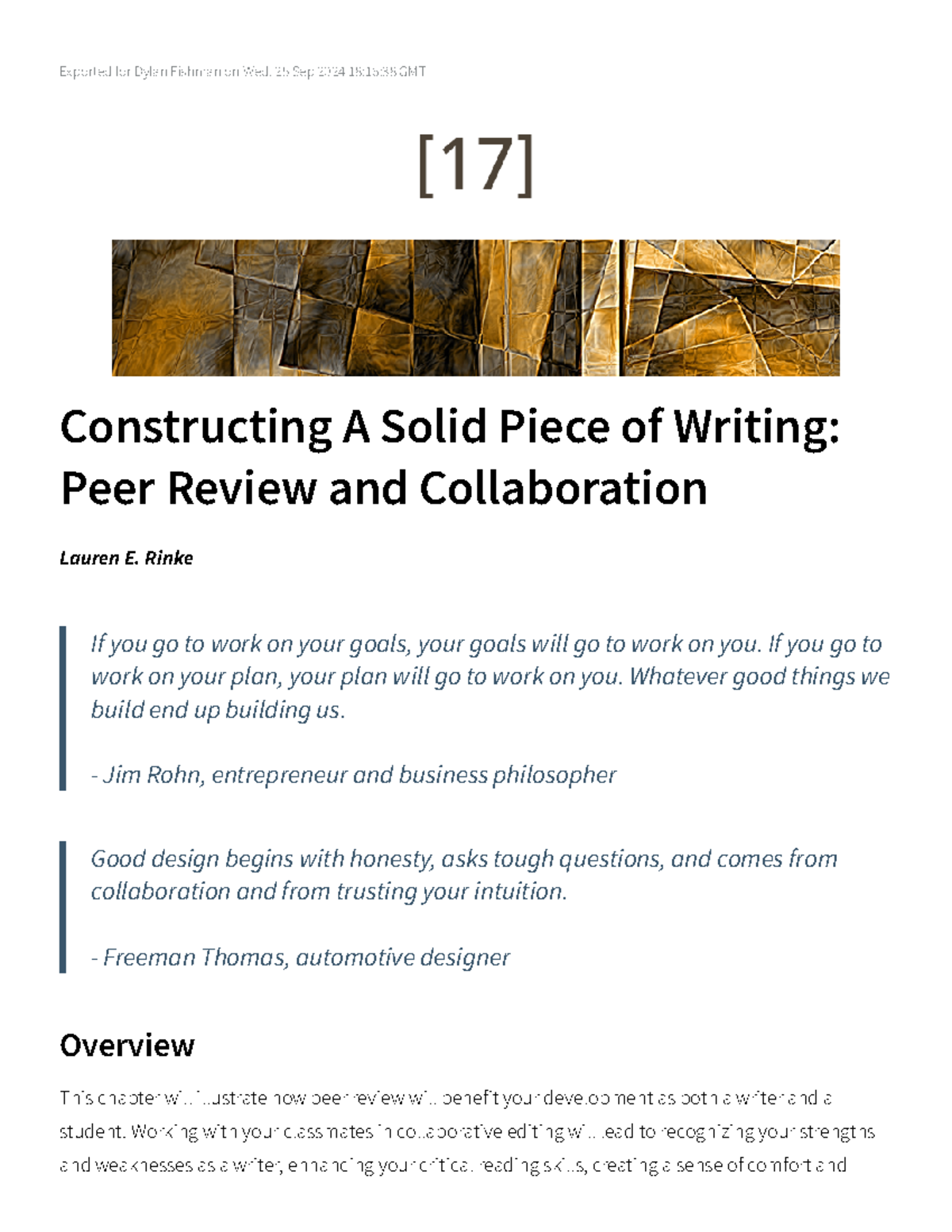 Peer Review and Collaboration: Writing Success in WRT Courses ...
