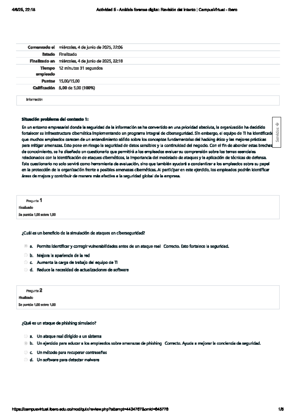 22:18 Actividad 5: Análisis Forense Digital y Simulación de Ataques - Document Preview