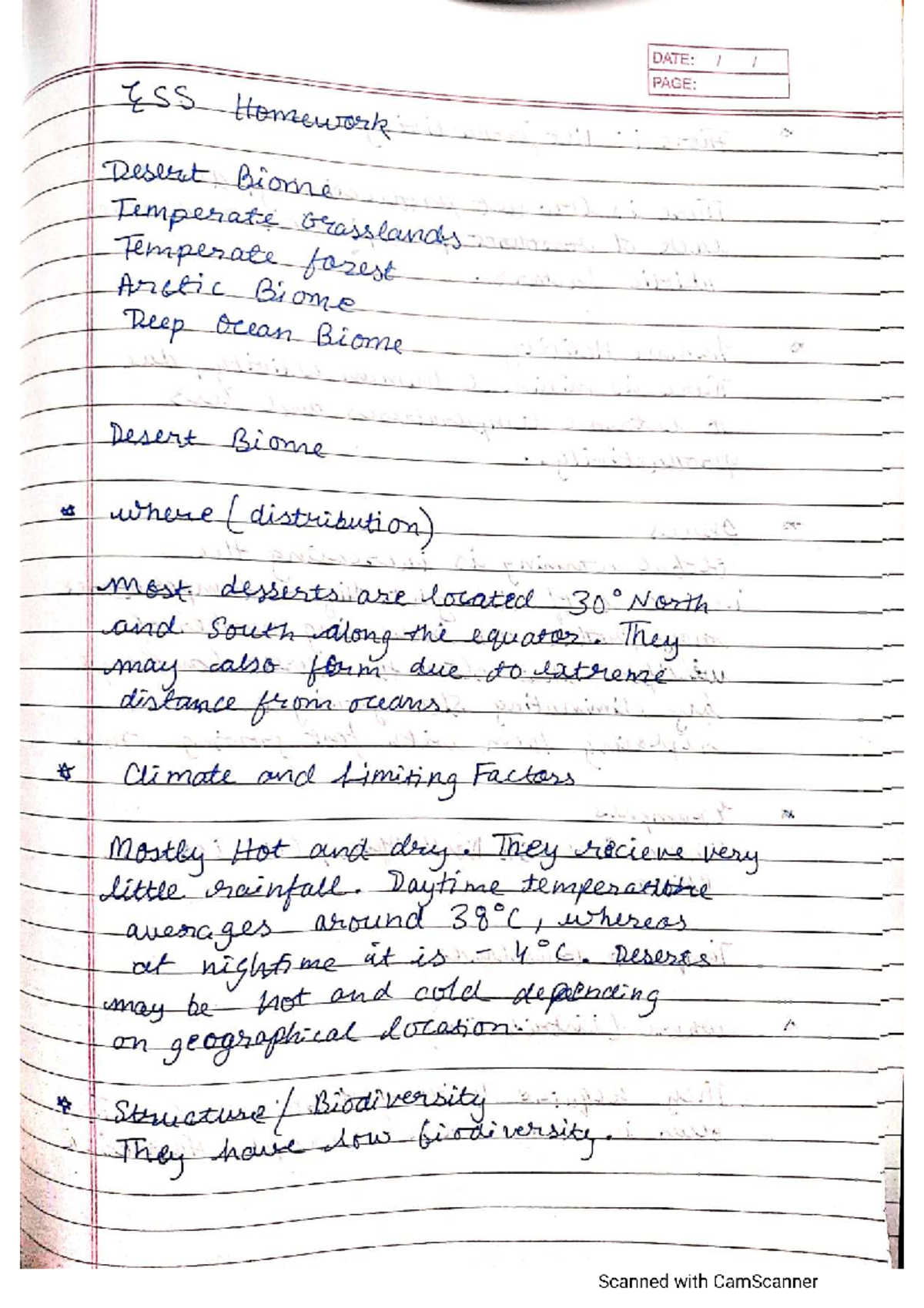 ESS Biomes Homework: Desert, Grasslands, Forests, and Arctic Insights ...