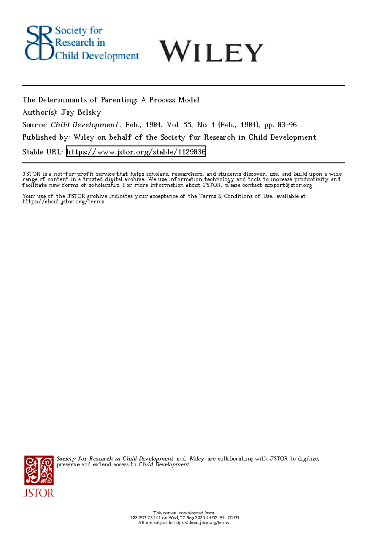 Belsky's Theory: Understanding Parenting Determinants in Child Dev ...