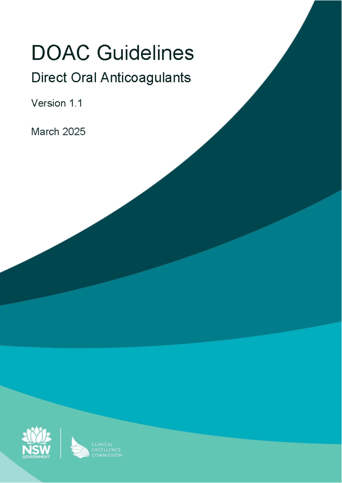 DOAC Guidelines V1.1 - Direct Oral Anticoagulants (March 2025) - Studocu