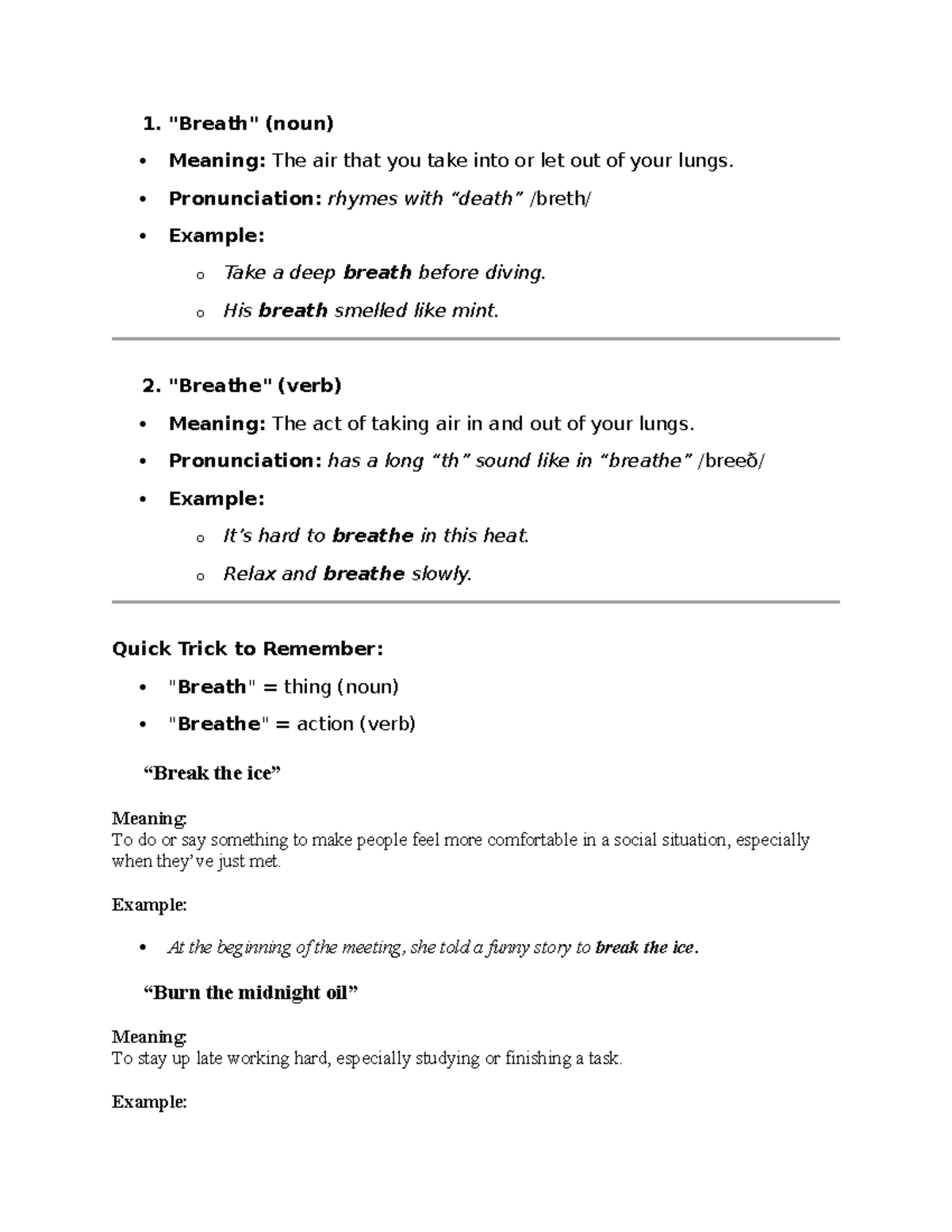 Vocabulary Notes: Key Terms & Idioms for Effective Communication - Studocu