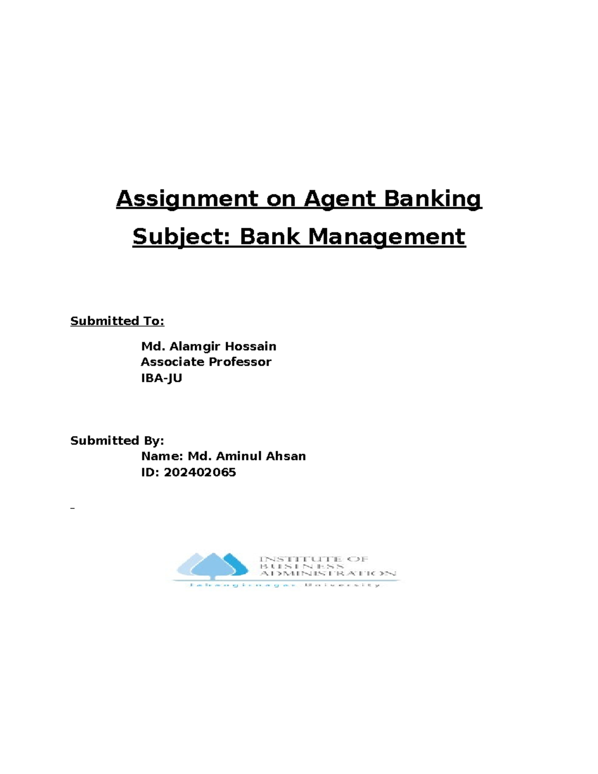 Agent Banking Overview - Bank Management Assignment - Studocu
