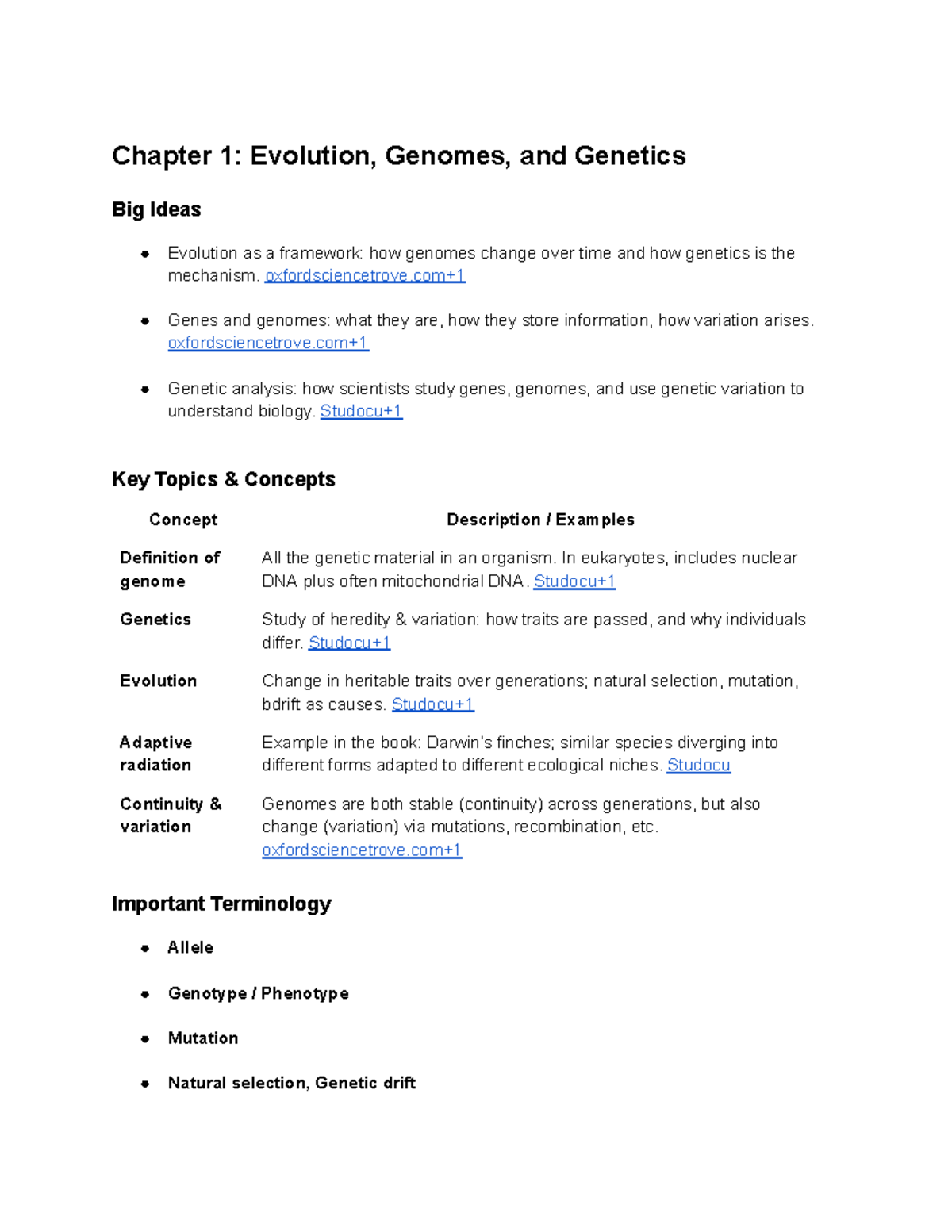 Exam 1 Notes: Genetics Overview (JMU) - Studocu