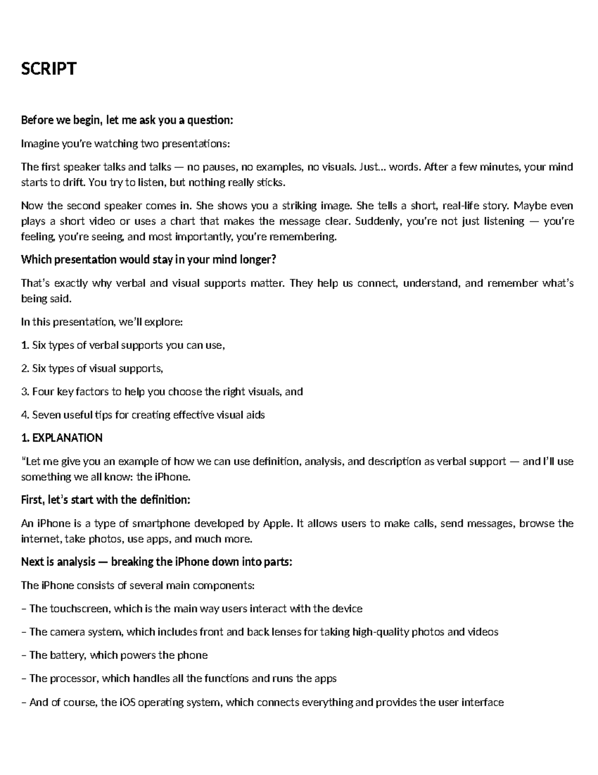 Effective Verbal & Visual Supports: Script for Minipre 6 BAS - Studocu