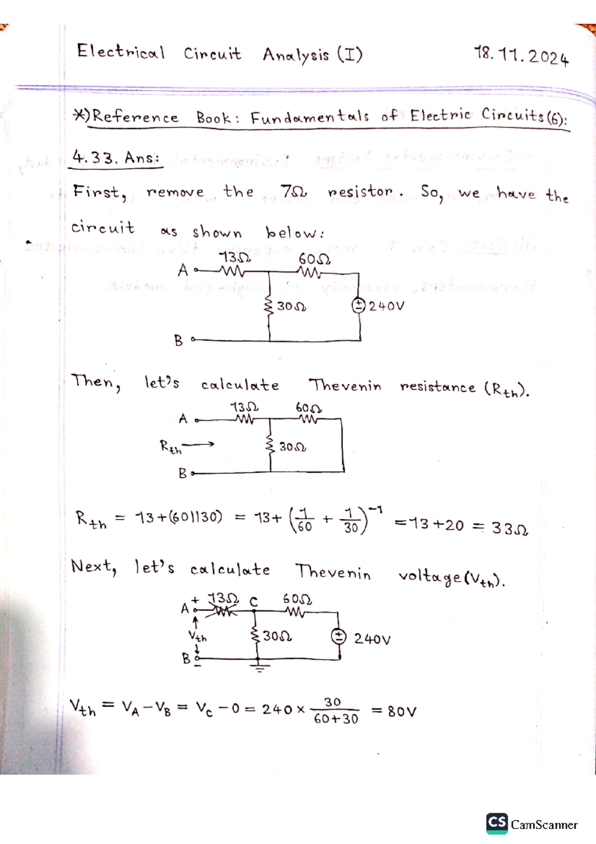 CS 18.11 Assignment: Thevenin and Norton Equivalent Circuits in Chapter ...