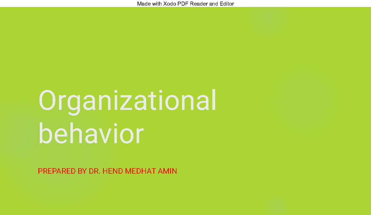 Organizational Behavior Overview: Chapter 1 Insights (OB 101) - Studocu