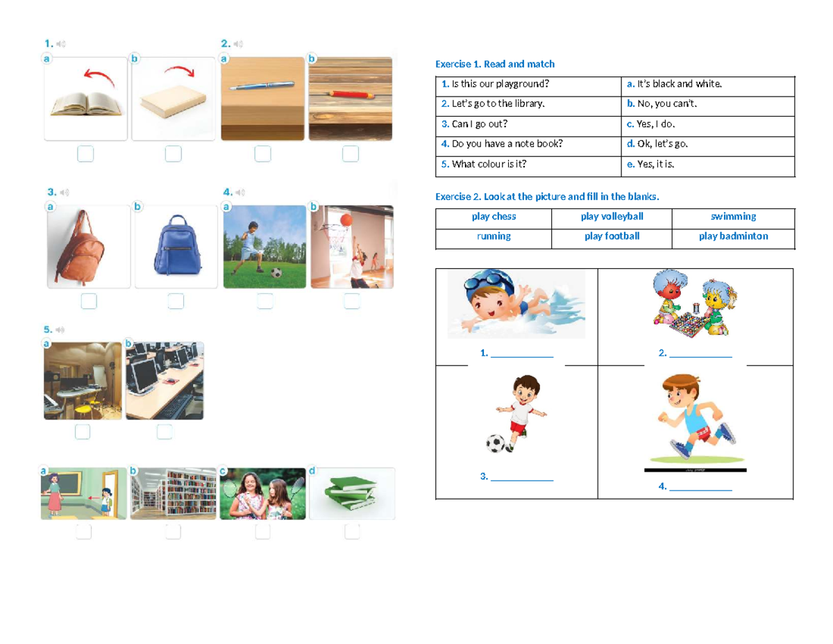 Exercise 1: Language Matching and Activities - Studocu
