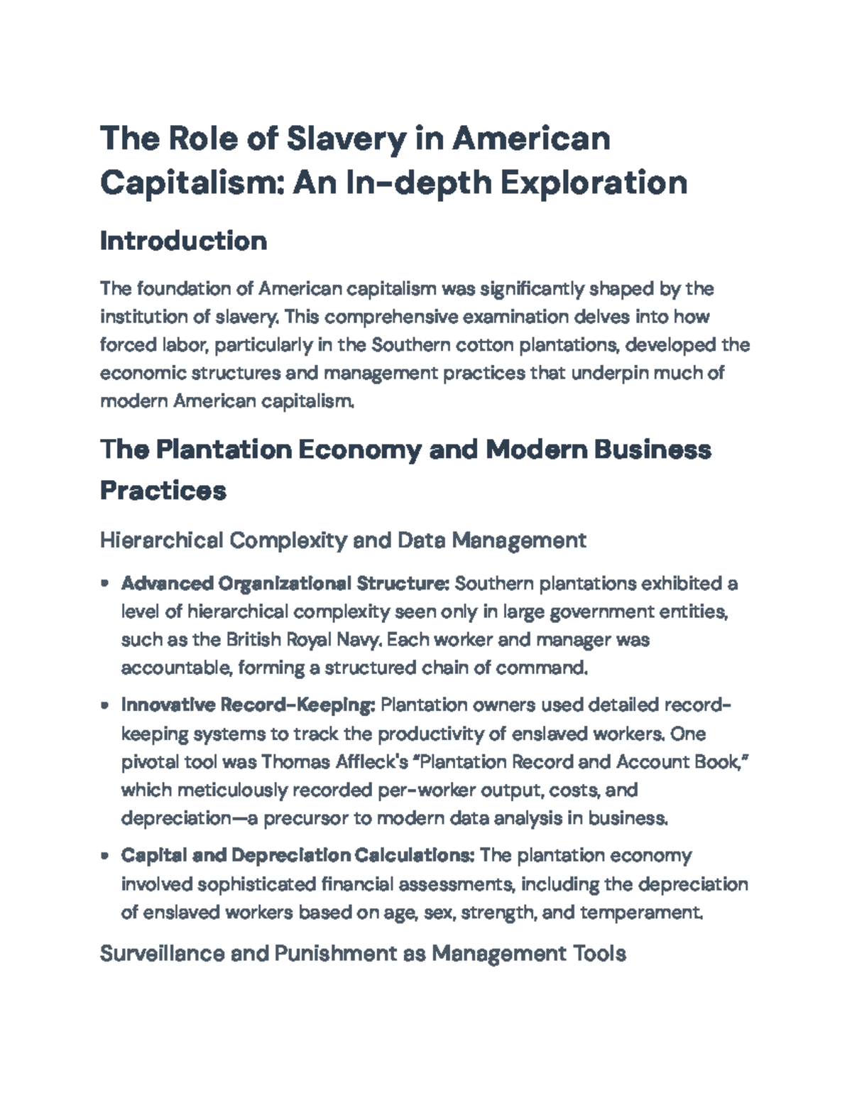 The Role of Slavery in American Capitalism: An In-depth Exploration ...