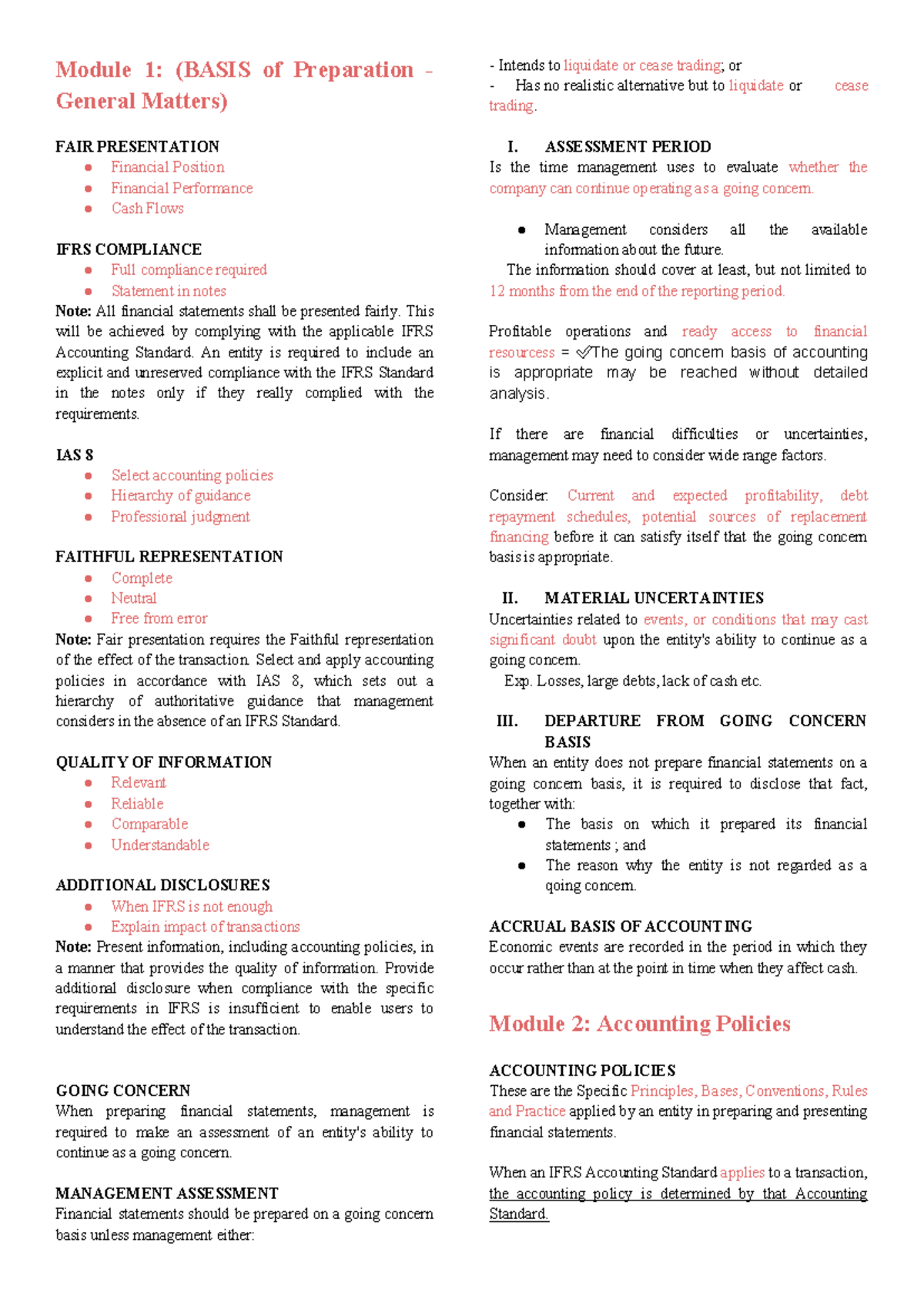 IAS 8 Module: Notes on Financial Statement Preparation and Accounting ...