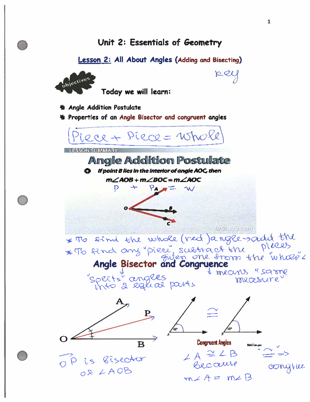 Key to lesson 2 Unit 2 Geometry - Studocu
