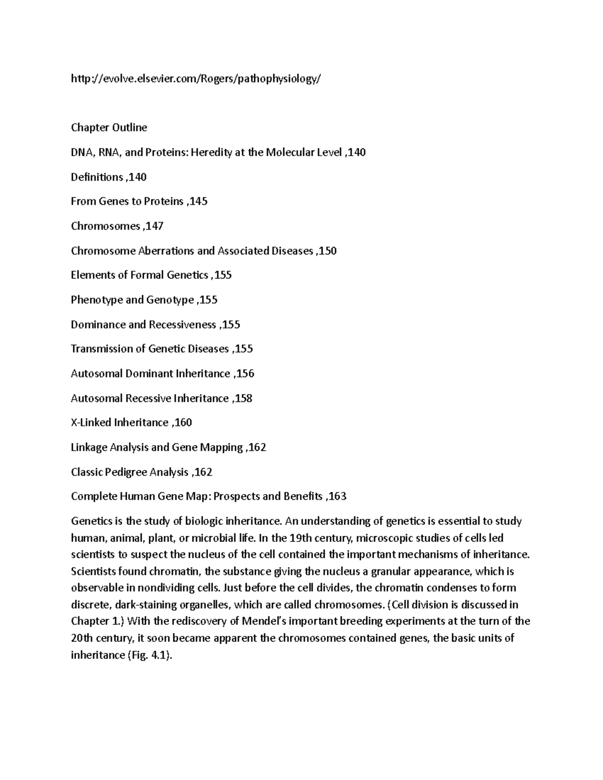 140-166 Ch. 4 - Genetics Overview and Study Material for Exam 1 - Studocu