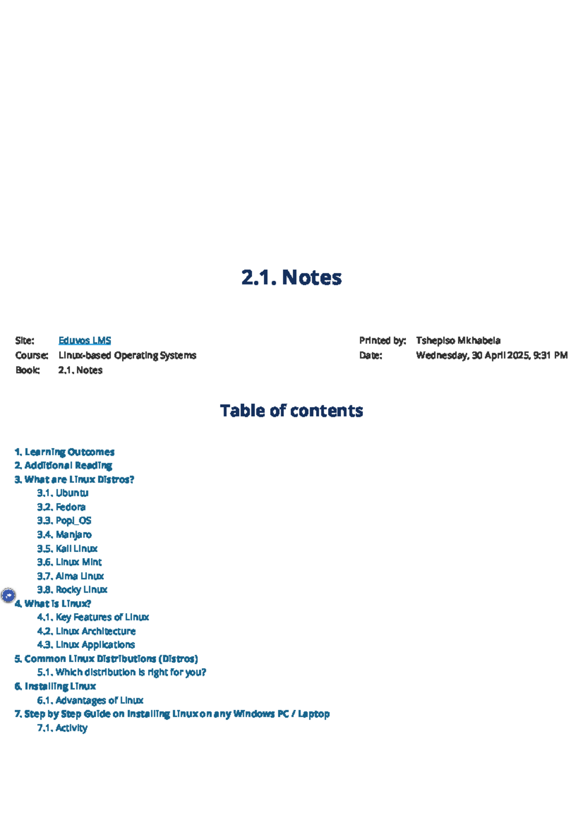 Operating Systems (OS) 2.1: Comprehensive Linux Study Notes - Studocu