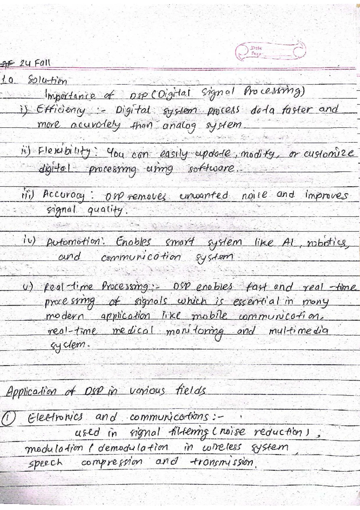 Elementary Signals and Systems: 24 Fall (New) Lecture Notes - Studocu