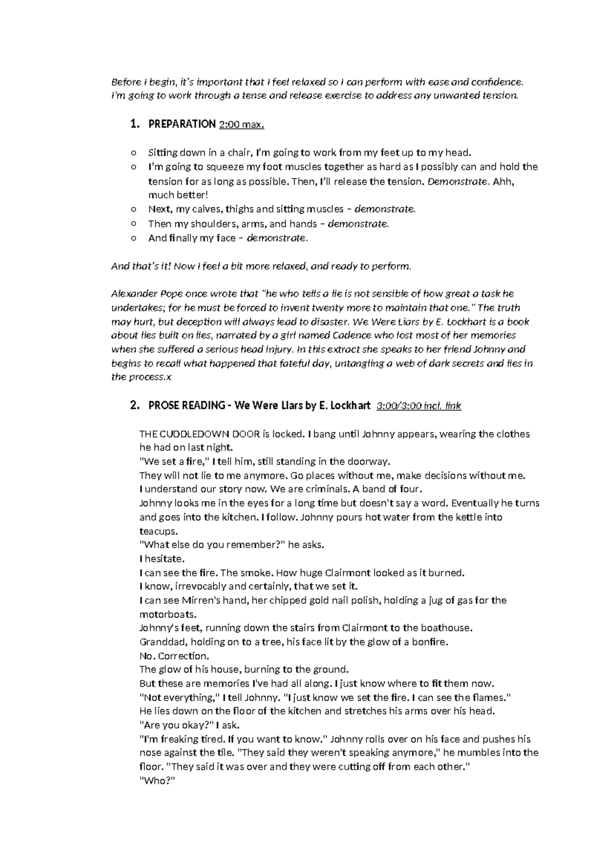 S&D Script: Exploring Truth and Deception in We Were Liars and The Boy ...