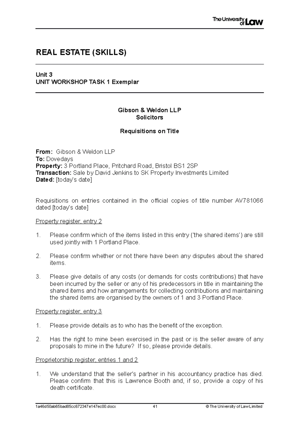 2223 CDR WS03 CE01 Unit 3 Guide: Freezing Injunctions & Search Orders ...