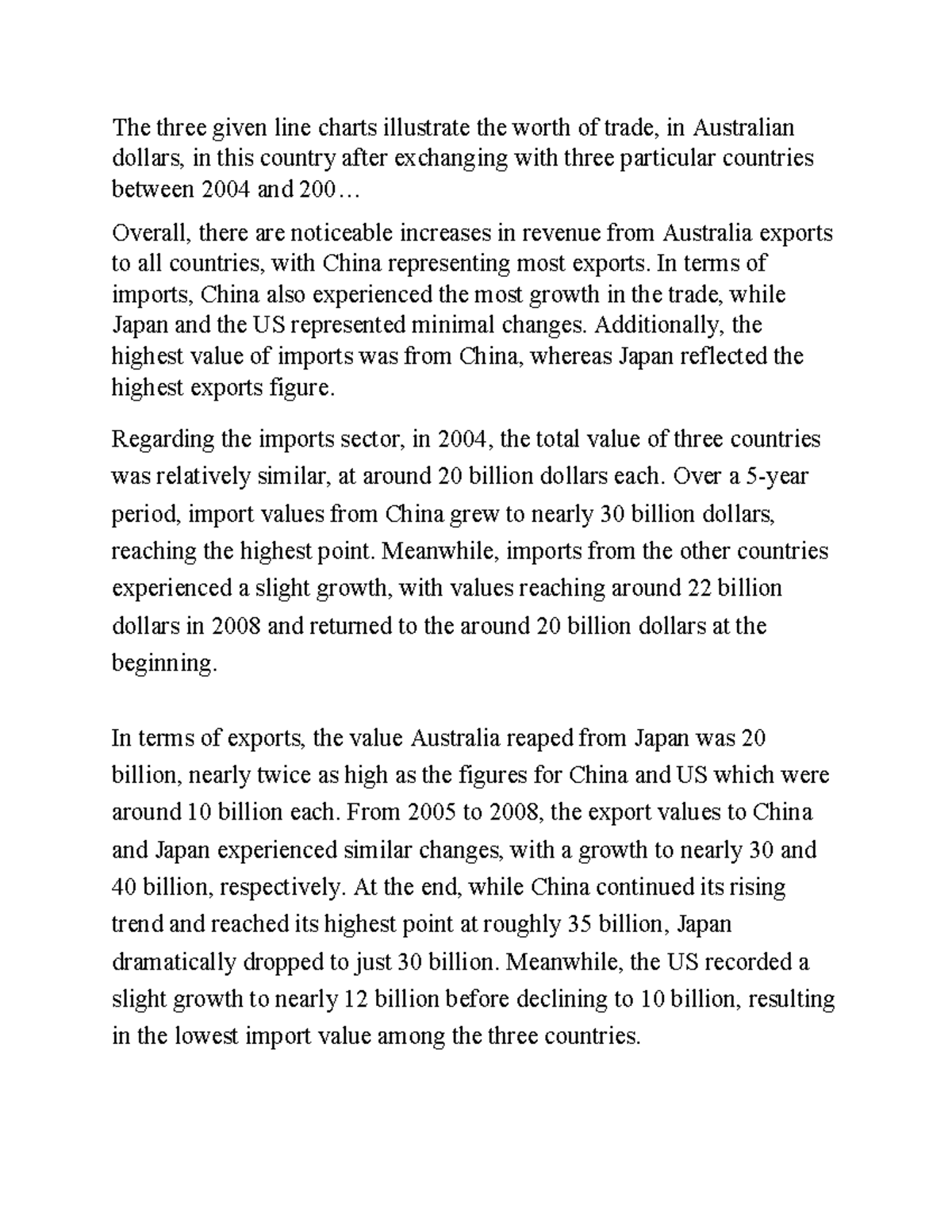MING - Trade Analysis: Australia-China-Japan-US (2004-2008) - Studocu