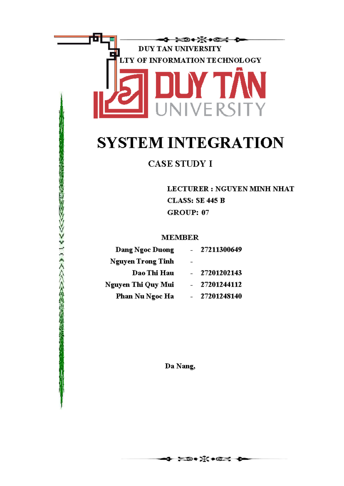 SE445B System Integration Case Study I: Payroll & HR Integration - Studocu
