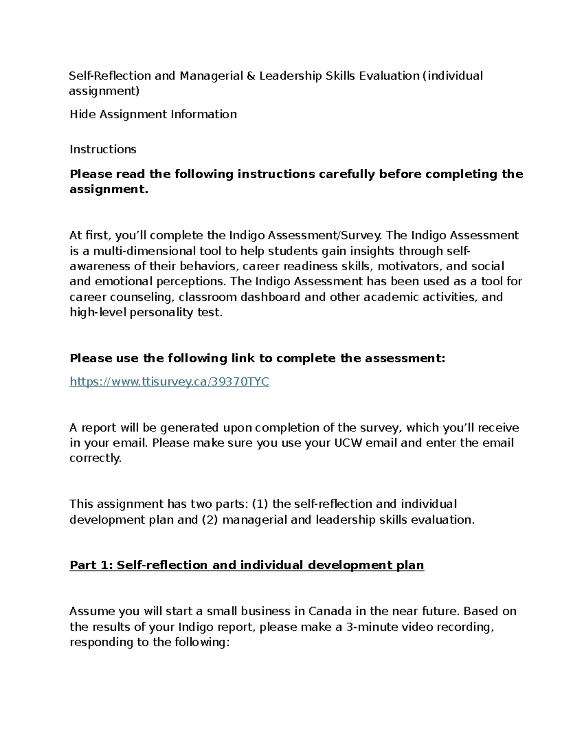Managerial Leadership Skills Evaluation - IND 101 Assignment - Studocu