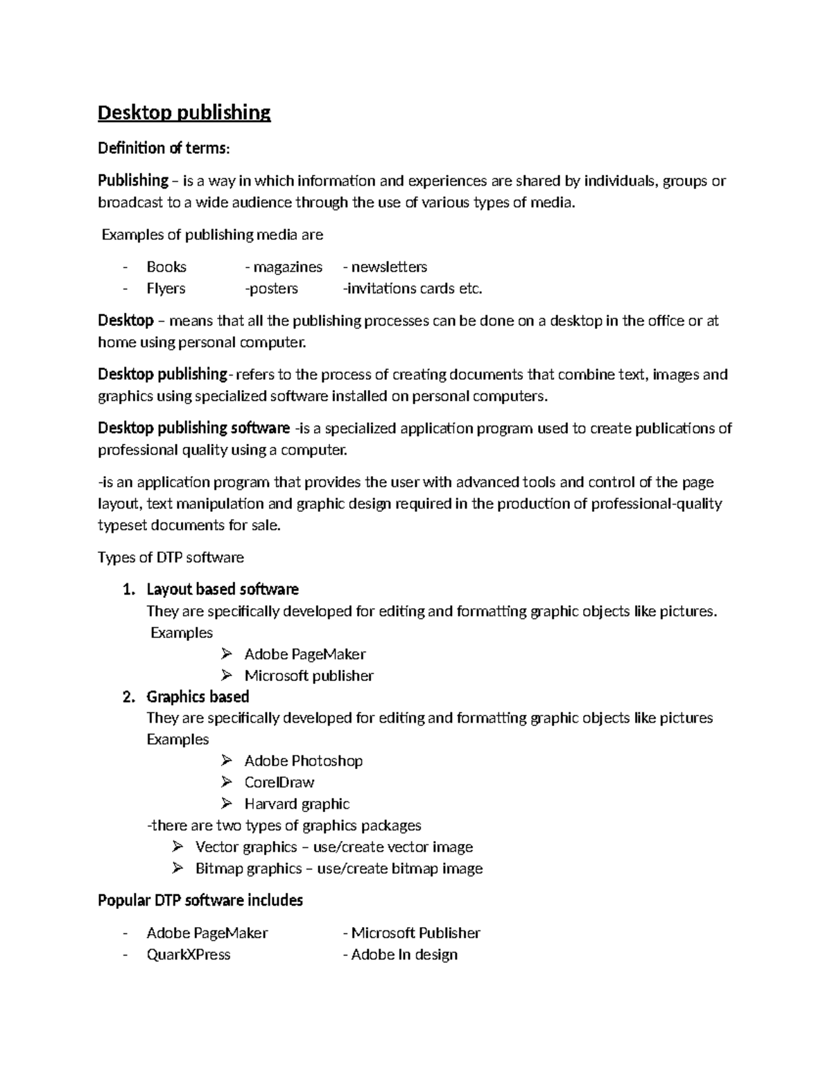 Desktop publishing - best notes ever - Desktop publishing Definition of ...