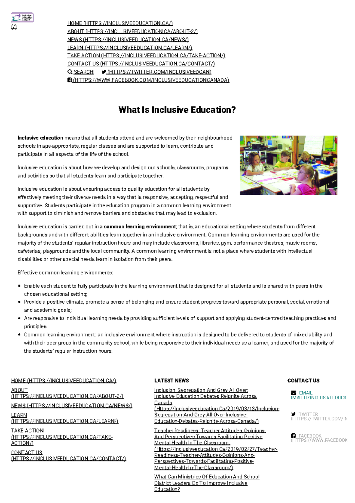 Exam 2018, questions and answers - What Is Inclusive Education? HOME ...