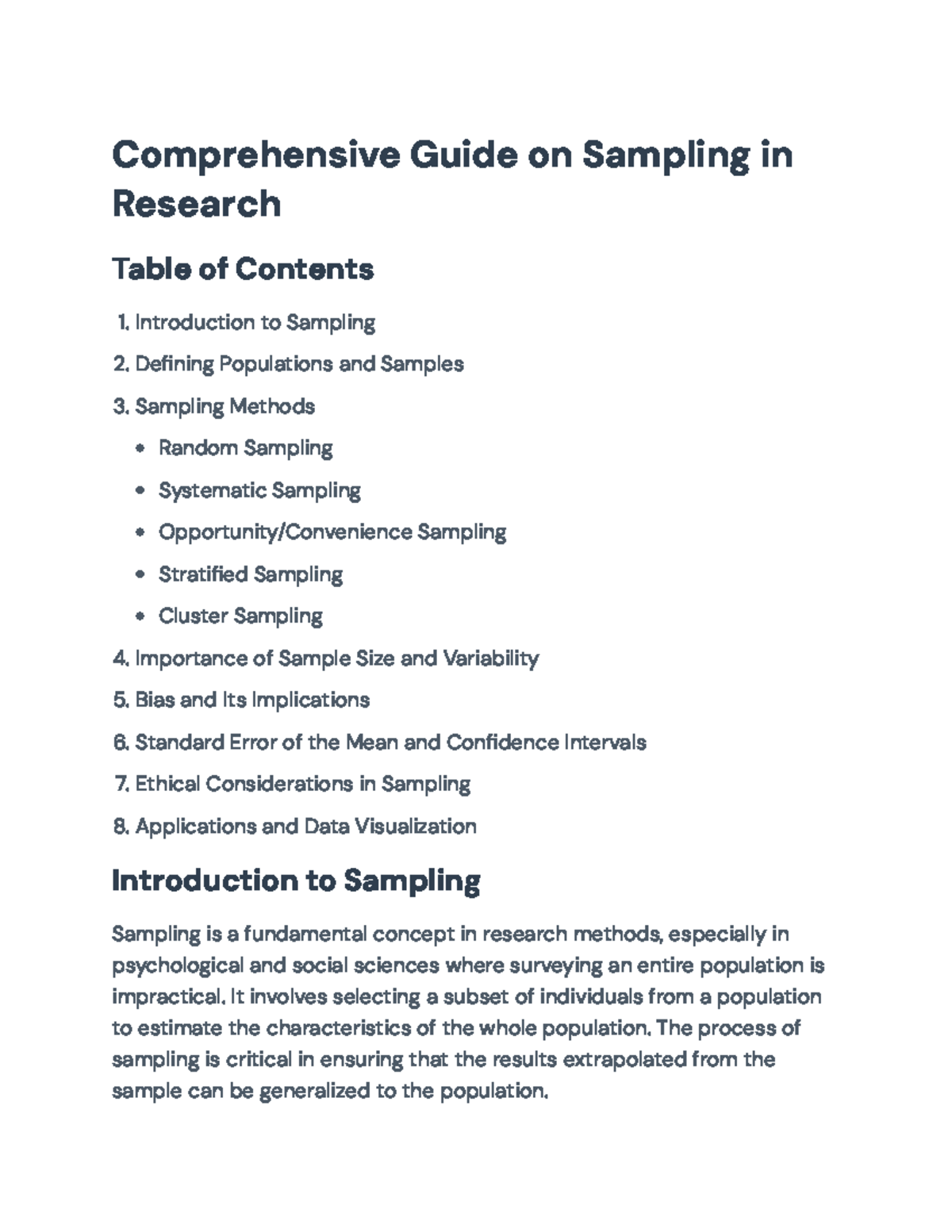 Comprehensive Guide to Sampling Methods in Research (PSY101 ...