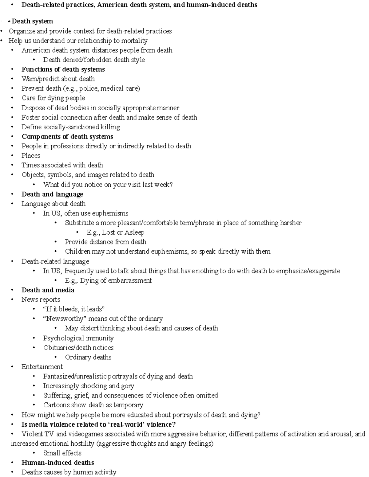 Ch 4 - Lecture Notes on Death Systems & Human-Induced Deaths - Studocu