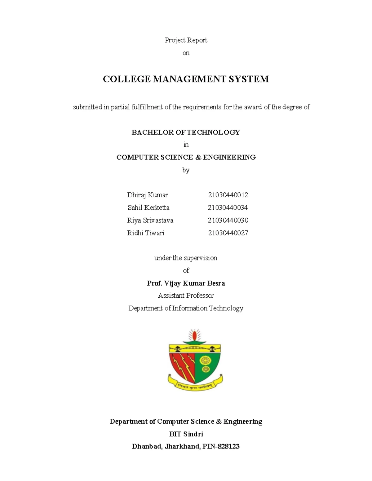 B.Tech Project Thesis: Stock Price Prediction of TCS Using ML ...