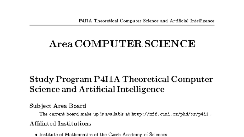 P4I1A Theoretical Computer Science & AI Overview and Exam Topics - Studocu