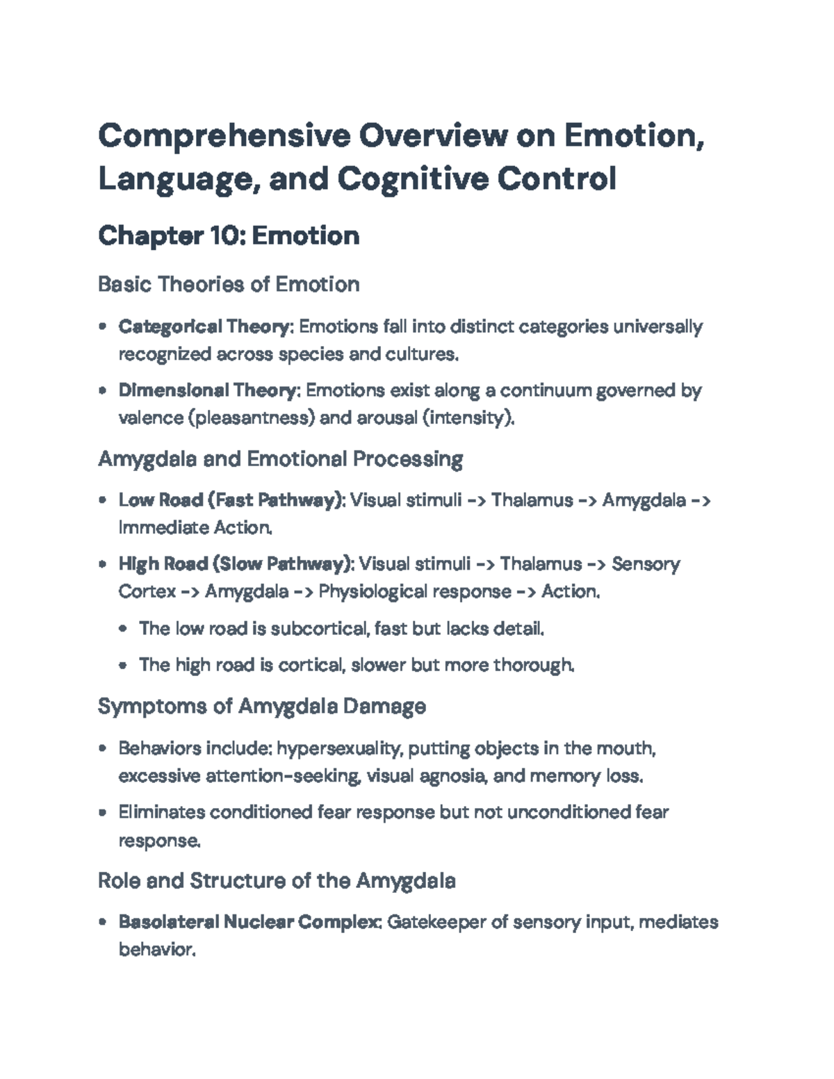 Comprehensive Overview of Emotion, Language, and Cognitive Control (Ch ...