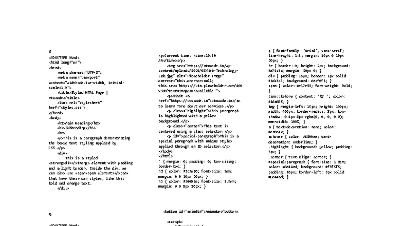 WT Lab - HTML Page Styling Techniques and Examples - Studocu