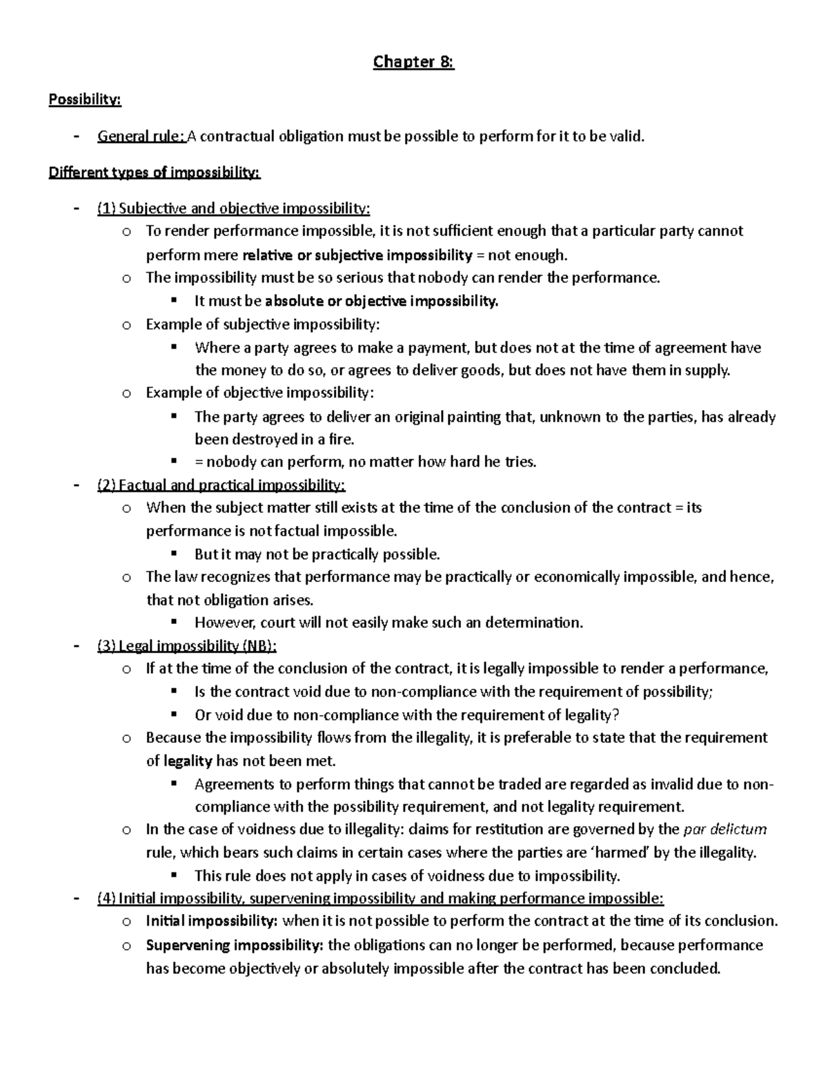 Chapter 8 - Lecture Notes on Possibility and Certainty in Contracts ...