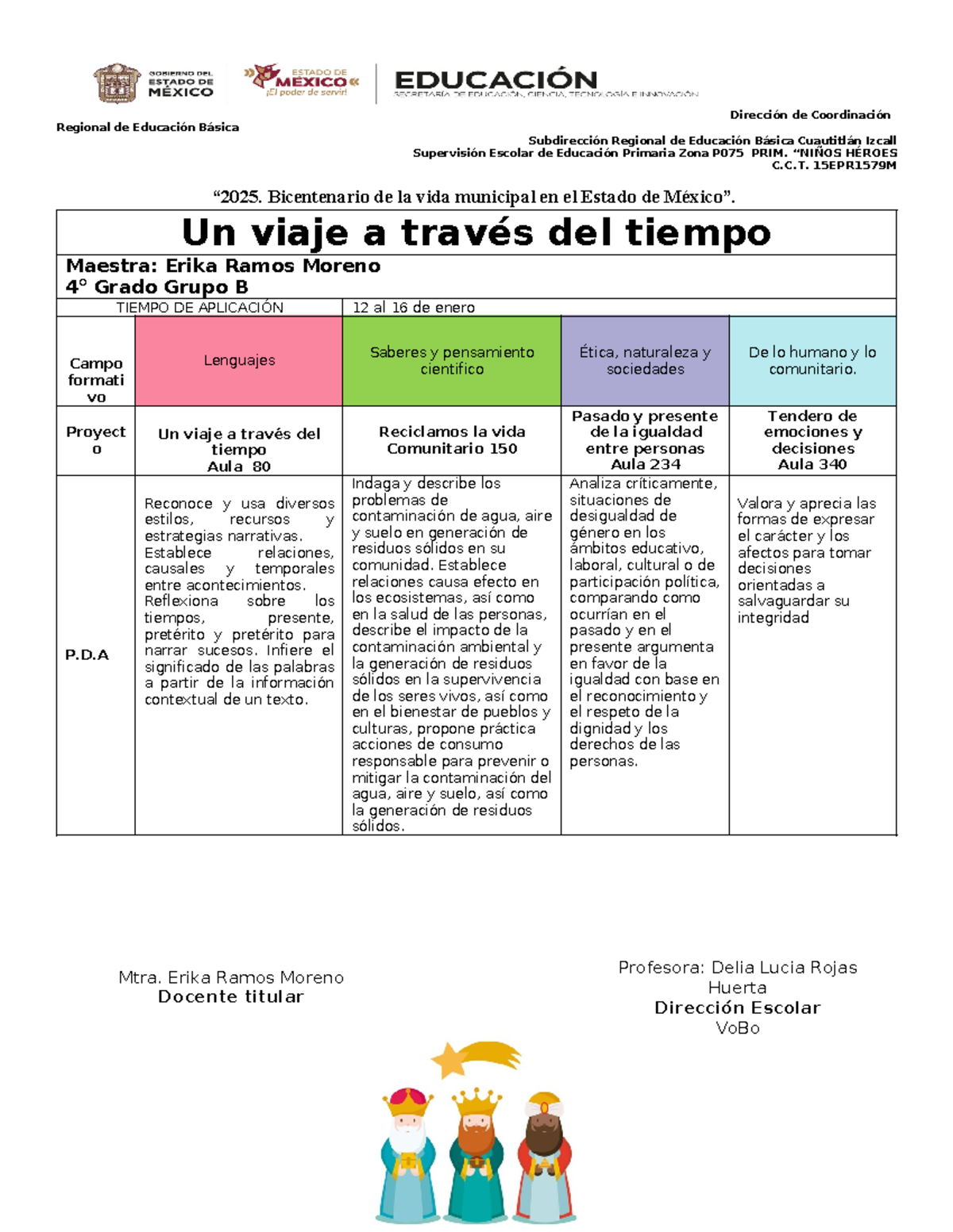 Planeación de Proyecto Educativo: Un Viaje a Través del Tiempo - 4 ...